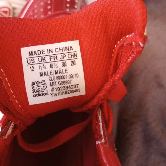 Adidas Cleat adizero Diamond Kin Metal Baseball Shoe Red White Mens Size 12 New - Picture 10 of 10